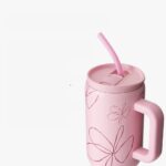 Handzu Classic Tumbler 40oz – Pink Flower - Image 2